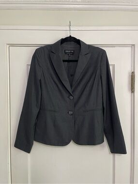 Jones New York Charcoal Grey 2 Button Notch Lapel Blazer Jacket (Fully Lined)